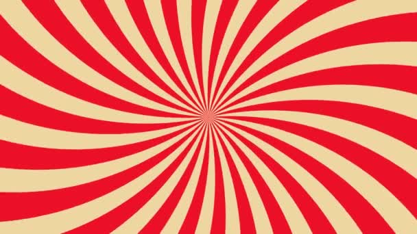 Czerwone Linie Spiralne Sunburst Tło — Wideo stockowe