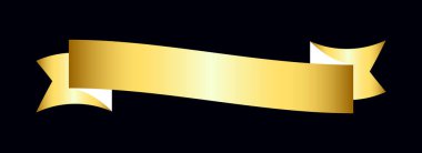 Parlak altın kurdele etiket pankart tasarımı
