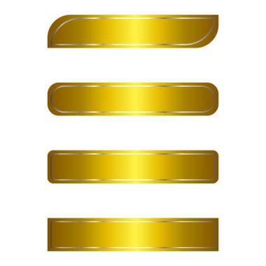 Lüks altın etiket pankartlarını çeşitli şekillerde yerleştirin 