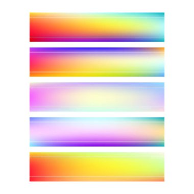 Renkli gradyan dikdörtgen etiket pankart tasarımı beyaz çizgi çerçeveli