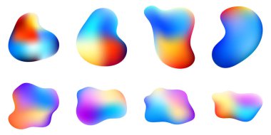 renkli 3d sıvı şekil tasarım koleksiyonu