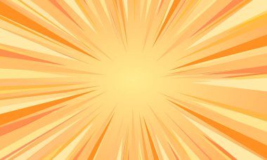 Sarı güneş patlaması desenli komik sanatsal arka plan