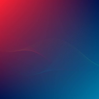 Şeffaf dalga çizgileri desenli kırmızı ve mavi gradyan