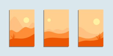 Çorak çöl dağlarının duvar tasarımı koleksiyonu