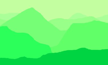 Taze yeşil dağ manzarasının gösterimi