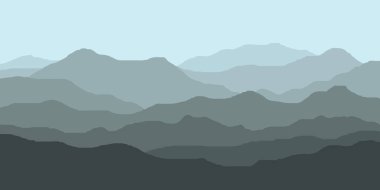 tek renkli dalgalı dağ manzarası resimleme arkaplanı