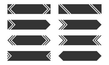 Siyah ok şekli elementlerinden oluşan bir koleksiyon