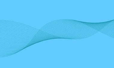 Açık mavi dalgalar temiz arkaplan üzerinde pürüzsüz akışkan fütüristik hareket oluşturur