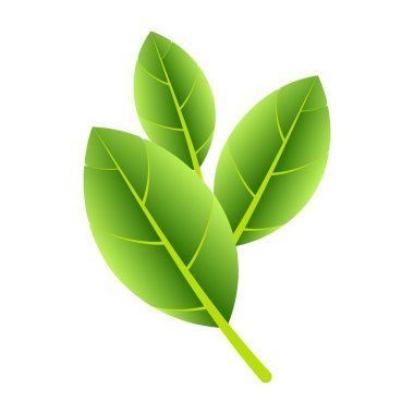 Tasarımda tazeliği, doğayı ve çevre dostu kavramı simgeleyen parlak yeşil yapraklar..