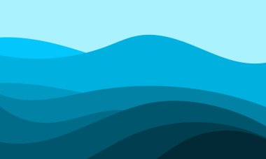 Katmanlı mavi tonları ve sot gradyan arka plan tasarımı olan asgari soyut tepeler