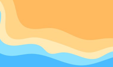 Okyanusun kumlu sahille buluşmasını andıran soyut çizimler katmanlı renkli eğimli dalgalarla