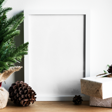 Beyaz resim çerçevesi png model Noel festivali