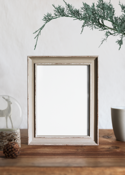 Christmas picture frame png mockup, aesthetic holiday home decor