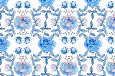 Mavi gül png suluboya desenli arkaplan