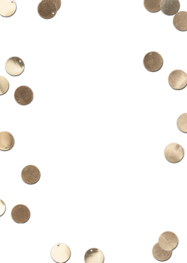 Altın konfeti desenli çerçeve kopyalama alanı