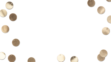 Altın konfeti desenli çerçeve kopyalama alanı