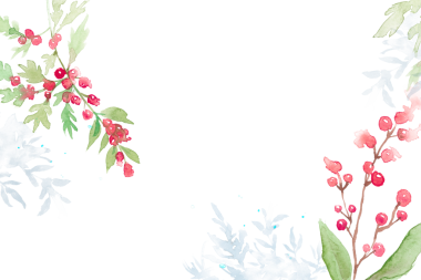 Çiçek png noel sınır arka planı ile güzel kırmızı böğürtlen