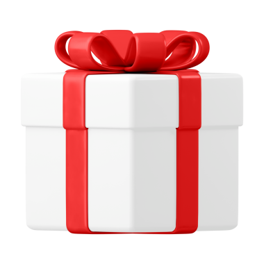 Beyaz hediye kutusu png etiketi, şeffaf arkaplanda 3D doğum günü grafiği