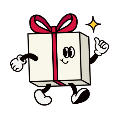 Hediye kutusu karikatürü png, satır çizimi, şeffaf arkaplan