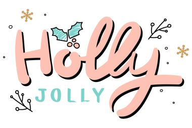 Holly neşeli tipografi Sevimli Noel sosyal medya etiketi