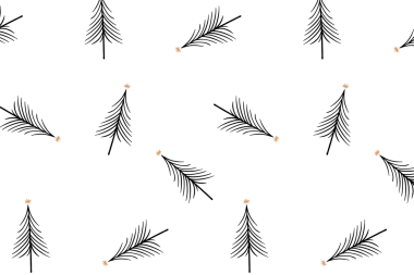 Basit Noel png arka planı, siyah ağaçlar, şirin karalama tasarımı