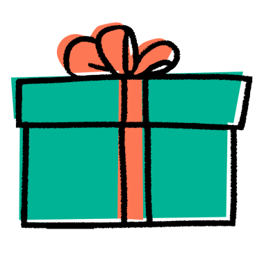 Yeşil hediye kutusu png etiketi, doğum günü partisi grafiği
