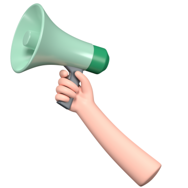 PNG 3D el bilgisayarı megafon, element çizimi, şeffaf arkaplan