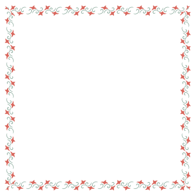 Kare kırmızı ve yeşil yapraklı çerçeve tasarımı ögesi