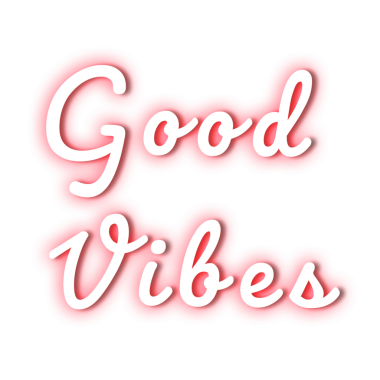 İyi titreşimler png neon ışığı tipografisi