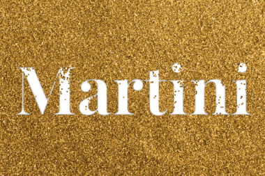 Martini parıltılı altın png tipografi kelimesi