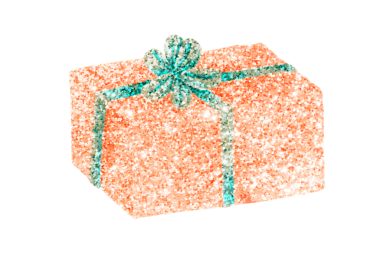 Işıltılı hediye kutusu illüstrasyon png çıkartması el çizimi