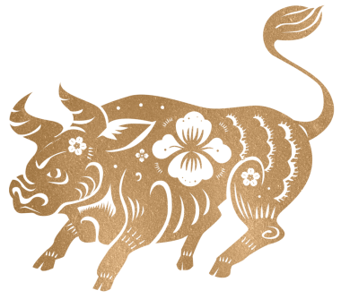 Png Çin Yeni Yılı Öküz Altın Hayvan Zodyak tabelaları