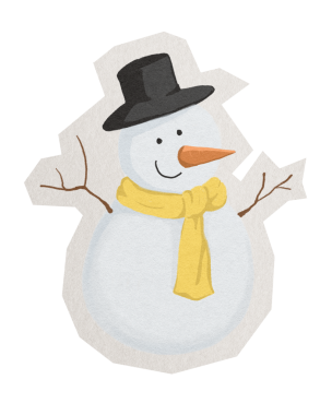 PNG sevimli kardan adam etiketi beyaz kenar, şeffaf arkaplan