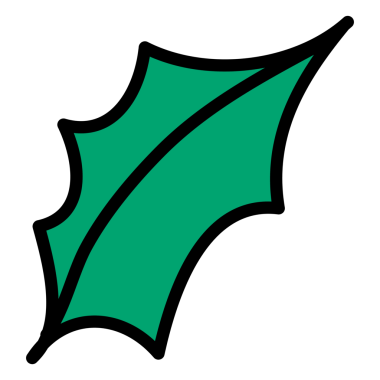 Holly yaprağı png etiketi, şeffaf arkaplan