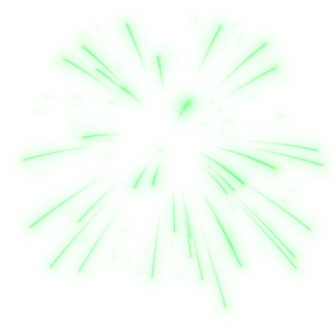 Yeşil havai fişek png kolaj ögesi, şeffaf arkaplan
