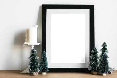 Şenlikli fotoğraf png çerçeve modeli, Noel dekorasyonu, şeffaf tasarım