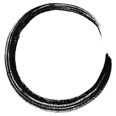 Yuvarlak soyut siyah fırça darbesi şeffaf png