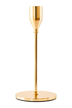 Antika parlak altın mum tutacağı tasarım elementi