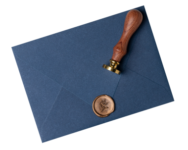 Estetik mavi zarf png, yaprak cilası mühürü