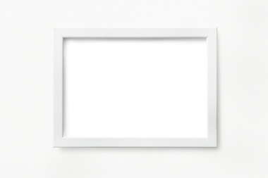 Beyaz arkaplanda beyaz resim çerçeve modeli 