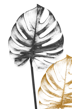 Gümüş ve altın canavar yaprak tasarım kaynağı 