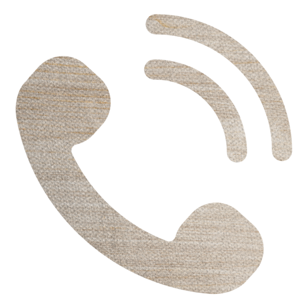 Ahşap desenli arama telefon simgesi tasarımı ögesi