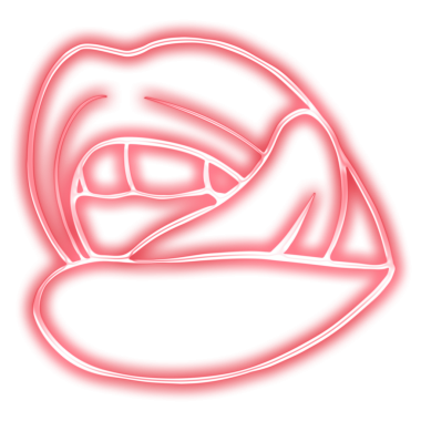 Neon pop sanatının dudak çıkartması tasarım elementi