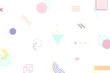 Pastel ton Memphis desen tasarım ögesi