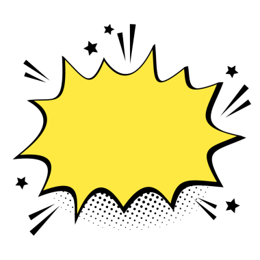 Sarı çizgi film efekti konuşma balonu tasarım elementi