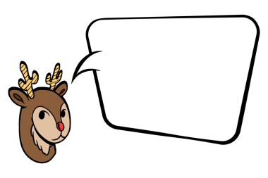 Ren geyiği konuşma balonu tasarımı ögesi