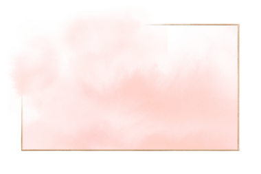 Pembe suluboya arkaplan tasarım elementinde altın dikdörtgen çerçeve