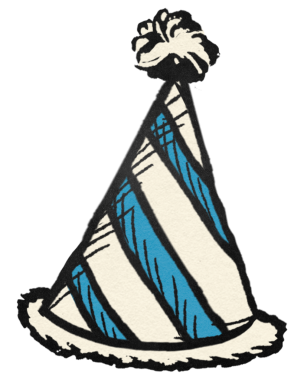 Png koni şapka çıkartması doğum günü dekorasyonu vintage illüstrasyon  