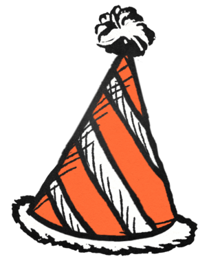 Png koni şapka çıkartması doğum günü dekorasyonu vintage illüstrasyon  