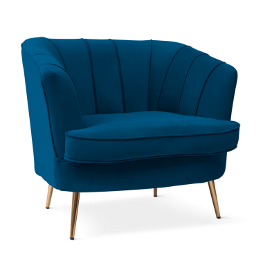 Mavi lüks koltuk. Oturma odası mobilyaları.